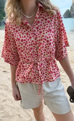 Say INA Copenhagen Skjorte - Liana - Pink / Red Flowers