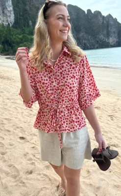 Say INA Copenhagen Skjorte - Liana - Pink / Red Flowers