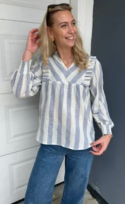 Say INA Copenhagen Skjorte - Sasha - Blue Striped