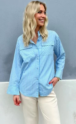 Say INA Copenhagen Skjorte - Simili - Blue Striped