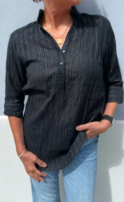 Say INA Copenhagen Skjorte - Simona - Black Lurex