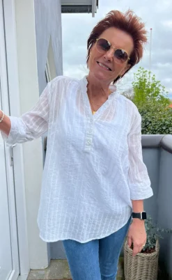 Say INA Copenhagen Skjorte - Simona - White Lurex