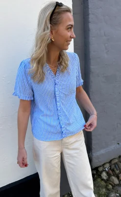 Say INA Copenhagen Top - Catja - Blue Striped