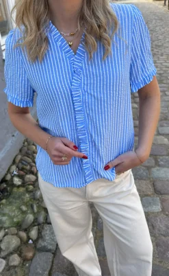 Say INA Copenhagen Top - Catja - Blue Striped