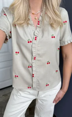 Say INA Copenhagen Top - Catja - Sand W. Cherries