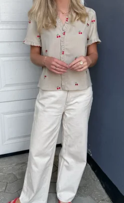 Say INA Copenhagen Top - Catja - Sand W. Cherries