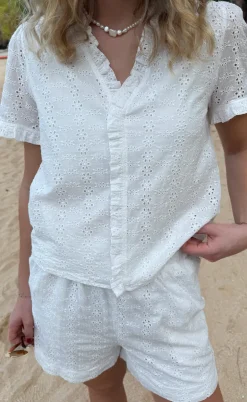 Say INA Copenhagen Top - Catja - White Broderie Anglaise