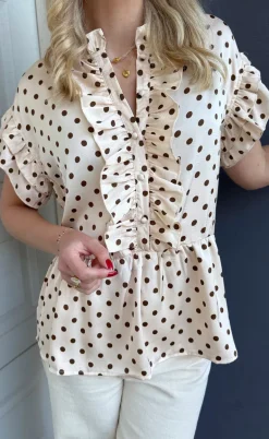 Say INA Copenhagen Top - Freya - Beige Dots