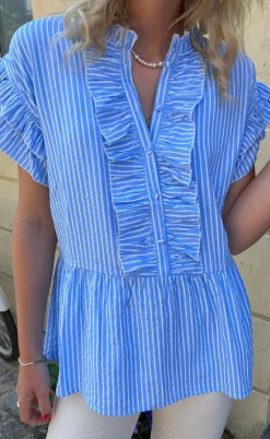 Say INA Copenhagen Top - Freya - Blue Striped
