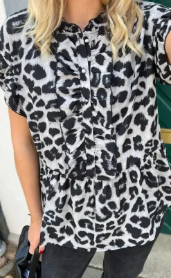 Say INA Copenhagen Top - Freya - Grey Leopard