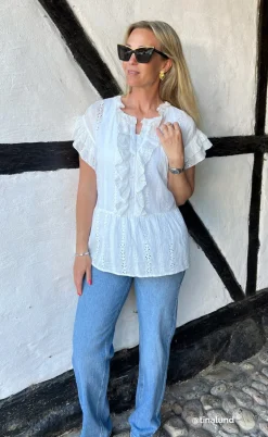 Say INA Copenhagen Top - Freya - White Broderie Anglaise