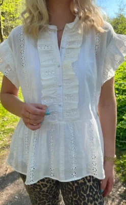 Say INA Copenhagen Top - Freya - White Broderie Anglaise