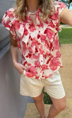 Say INA Copenhagen Top - Zita - Pink Flowers