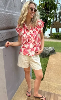 Say INA Copenhagen Top - Zita - Pink Flowers