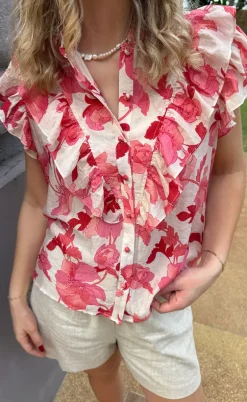 Say INA Copenhagen Top - Zita - Pink Flowers