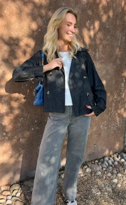 Say INA Copenhagen Trenchcoat / Jakke - Silje - Black Denim
