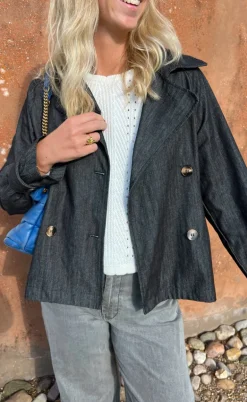 Say INA Copenhagen Trenchcoat / Jakke - Silje - Black Denim
