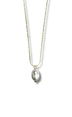 Smykkeli Copenhagen Halskæde - Pearl Drop - Gold Colour