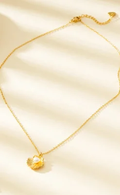 Smykkeli Copenhagen Halskæde - Shiny Shell - Gold Colour