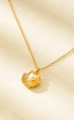 Smykkeli Copenhagen Halskæde - Shiny Shell - Gold Colour