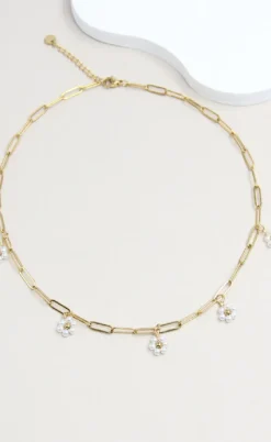 Smykkeli Copenhagen Halskæde - Small Flower - Gold Colour