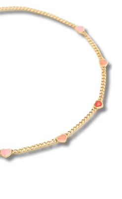 Smykkeli Copenhagen Halskæde - Sydney - Pink Hearts