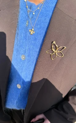 Smykkeli Copenhagen Halskæde - Textured Flower - Gold Colour