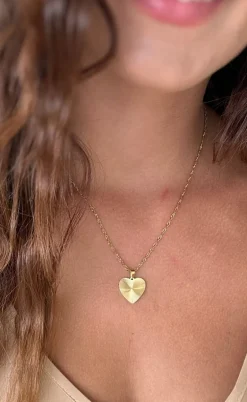 Smykkeli Copenhagen Halskæde - Textured Heart - Golden