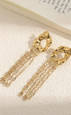 Smykkeli Copenhagen Øreringe - Augusta Long - Gold Colour