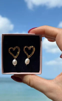 Smykkeli Copenhagen Øreringe - Bella Heart - Gold Colour