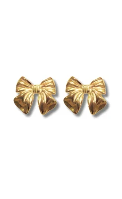 Smykkeli Copenhagen Øreringe - Big Bow - Gold Colour