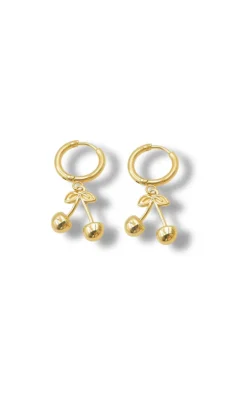 Smykkeli Copenhagen Øreringe - Chunky Cherry - Gold Colour