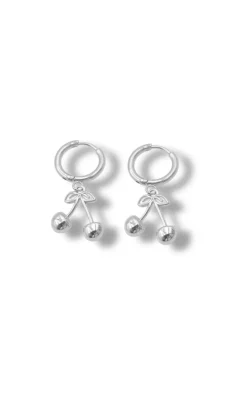 Smykkeli Copenhagen Øreringe - Chunky Cherry - Silver Colour