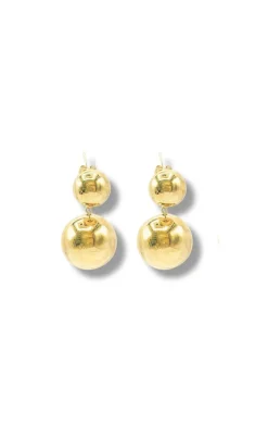 Smykkeli Copenhagen Øreringe - Drop Ball - Gold Colour