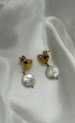 Smykkeli Copenhagen Øreringe - Elba Heart - Pearl