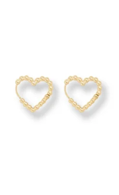 Smykkeli Copenhagen Øreringe - Hammered Heart - Gold Colour