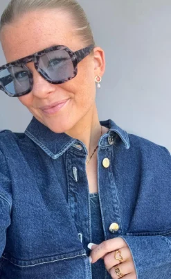 Smykkeli Copenhagen Øreringe - Hammered Pearl - Gold Colour