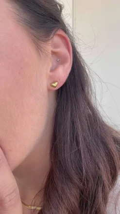 Smykkeli Copenhagen Øreringe - Houston Heart - Gold Colour