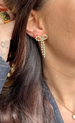 Smykkeli Copenhagen Øreringe - Kita Bow - Gold Colour Plated