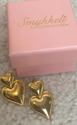 Smykkeli Copenhagen Øreringe - Marseille Heart - Gold Colour