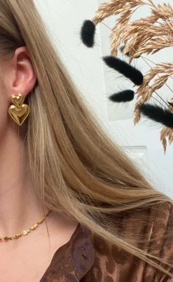 Smykkeli Copenhagen Øreringe - Marseille Heart - Gold Colour