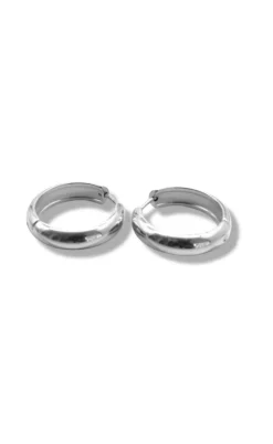 Smykkeli Copenhagen Øreringe - Plain Chunky Hoops - Silver Colour