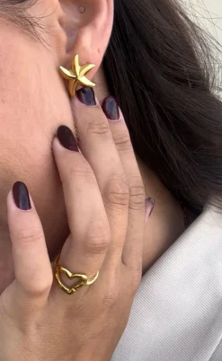 Smykkeli Copenhagen Øreringe - Starfish - Gold Colour