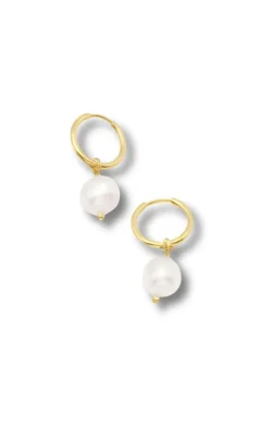 Smykkeli Copenhagen Øreringe - Tokyo - Gold Colour w. Freshwater Pearl