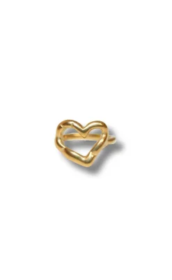Smykkeli Copenhagen Ring - Big Heart - Gold Colour