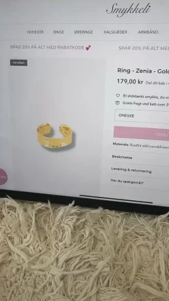 Smykkeli Copenhagen Ring - Brooklyn - Gold Colour