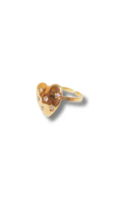 Smykkeli Copenhagen Ring - Chunky Heart - Gold Colour
