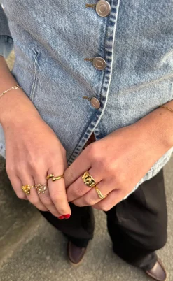 Smykkeli Copenhagen Ring - Chunky Heart - Gold Colour