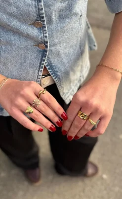 Smykkeli Copenhagen Ring - Chunky Heart - Gold Colour