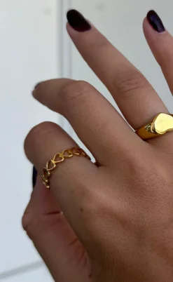 Smykkeli Copenhagen Ring - Hanna Heart - Golden Colour